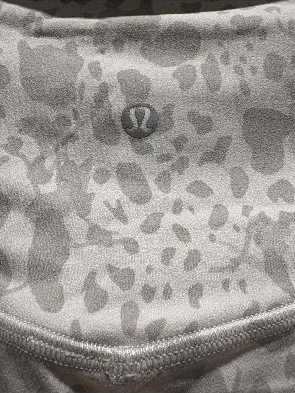 Lululemon High Rise 6” Biker Shorts White Gray Abstract Print Size 10 - Picture 3 of 7